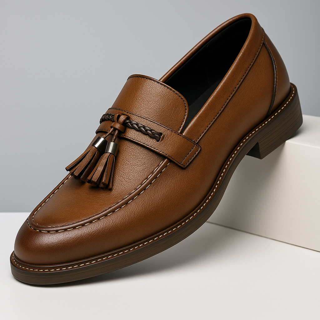 Loafers in Leather with pompons