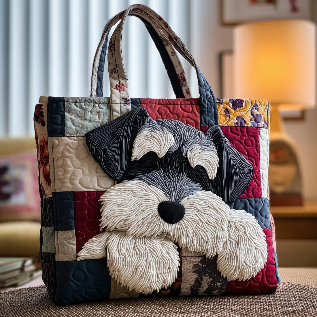 Bag in Leather with Schnauzer