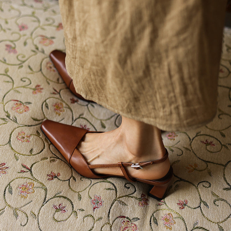 Serelle | Escarpins slingback en cuir