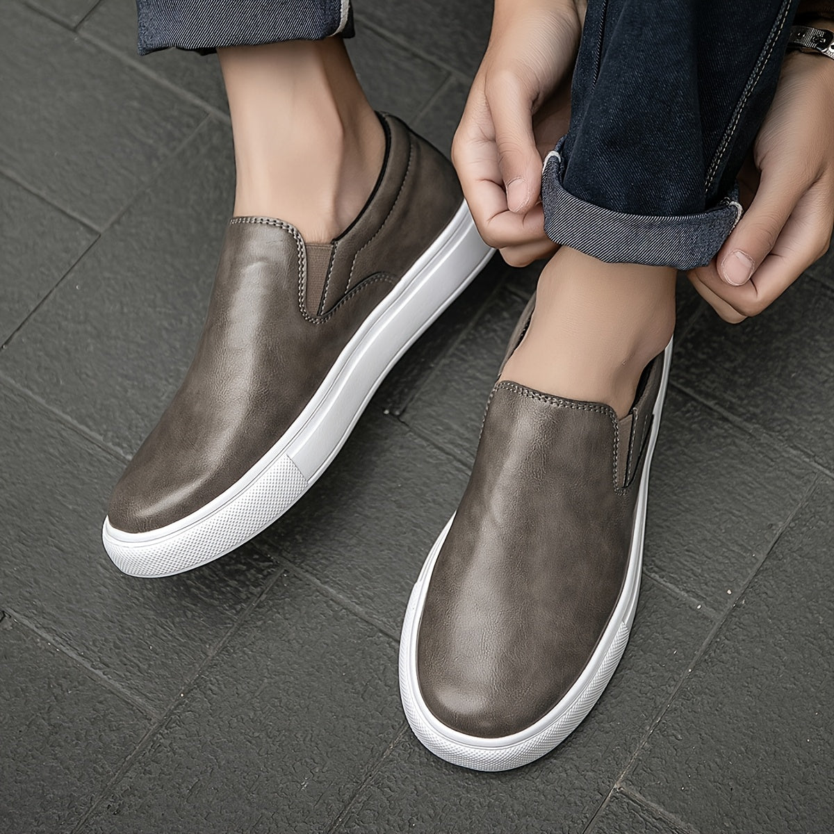 Casual Shoes in Leather enfiler