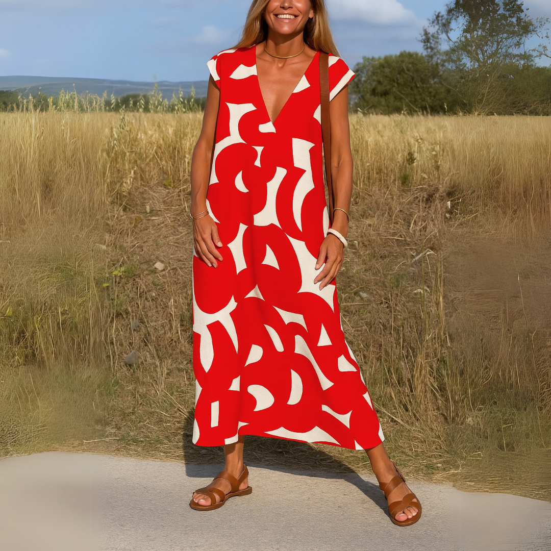 Valérie | Robe d'été à passants en V
