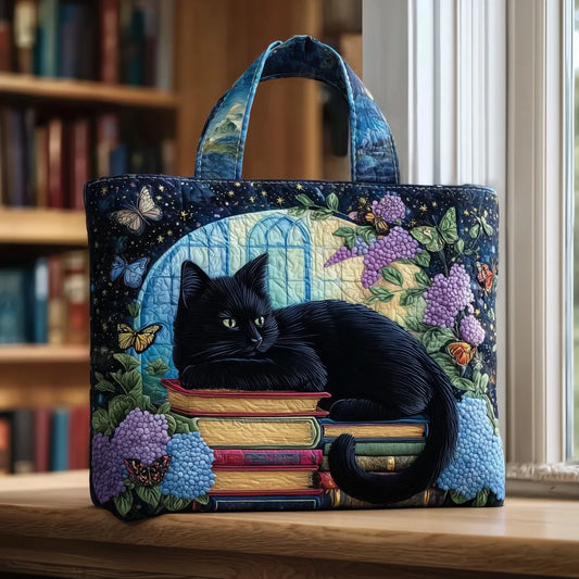 Handcrafted Bag Cat Black on The Books