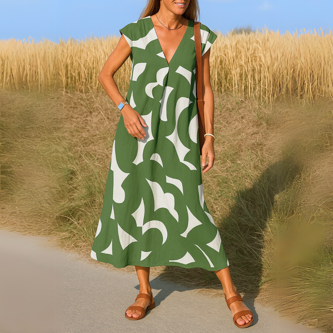 Valérie | Robe d'été à passants en V