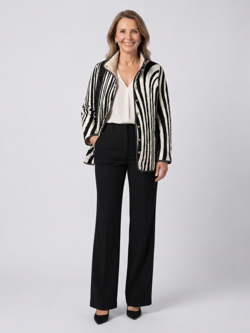 Graphic Quilted Zebra Jacket Sylvie