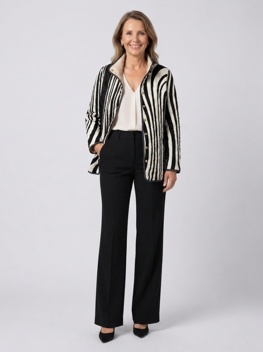 Graphic Quilted Zebra Jacket Sylvie