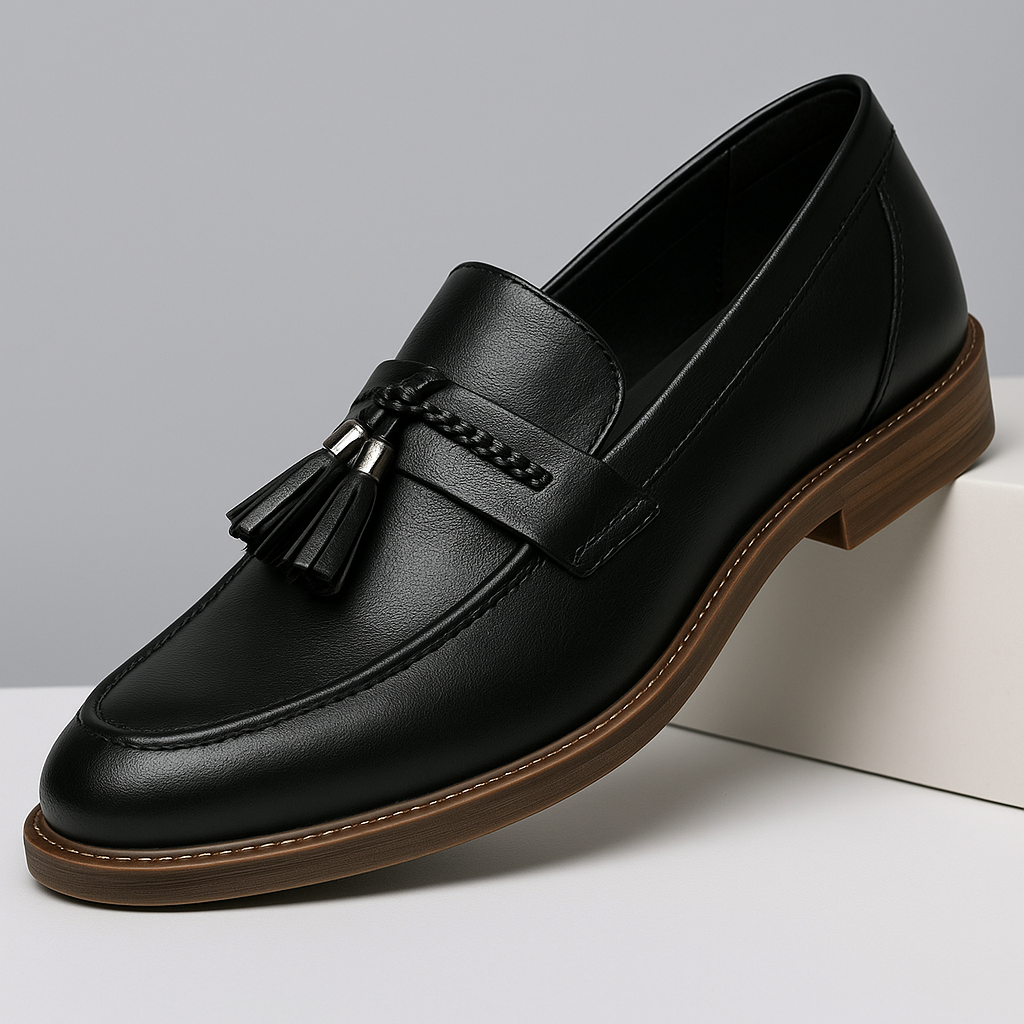 Loafers in Leather with pompons