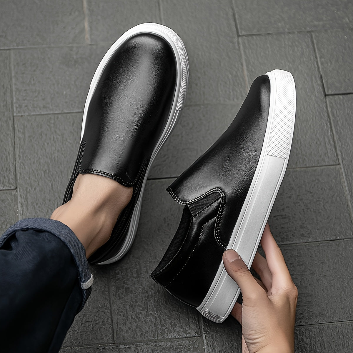 Casual Shoes in Leather enfiler