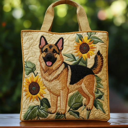 Sac à main floral fabriqué à la main avec un berger allemand