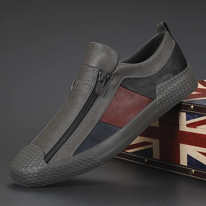 Shoes in Leather with fermeture éclair