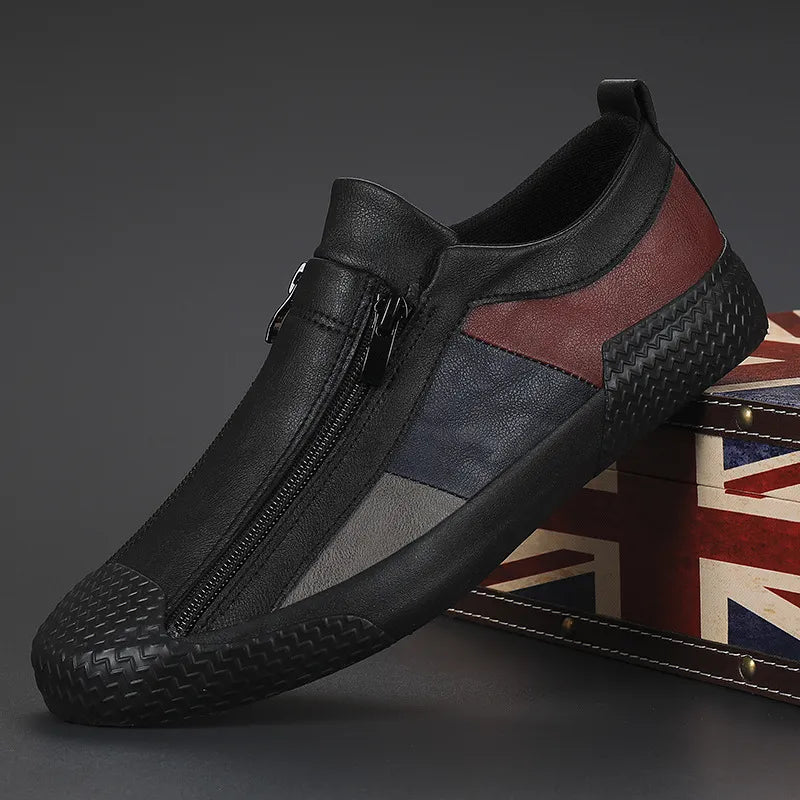 Shoes in Leather with fermeture éclair