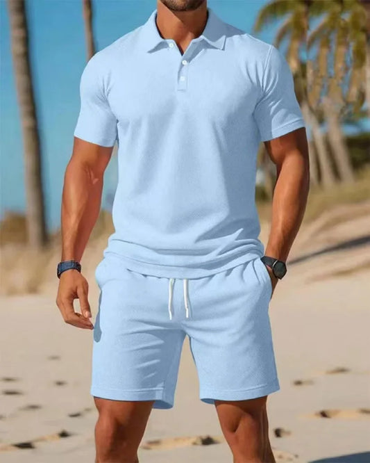 Patrik – Set polo and shorts in mesh