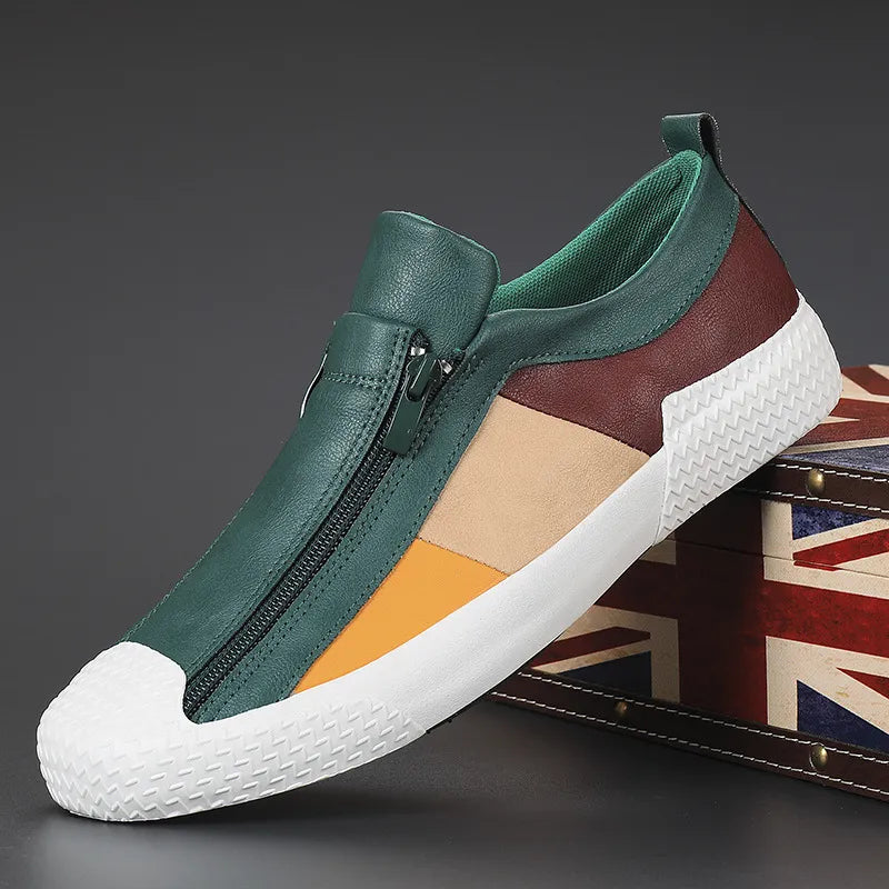 Shoes in Leather with fermeture éclair