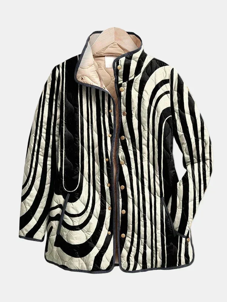 Graphic Quilted Zebra Jacket Sylvie