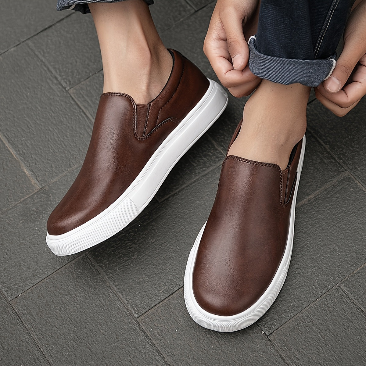 Casual Shoes in Leather enfiler
