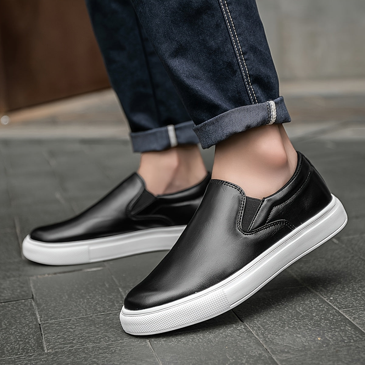 Casual Shoes in Leather enfiler