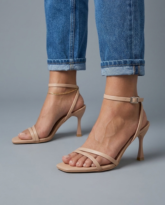Sienna | Talons Sculpturaux Nude à Lanières